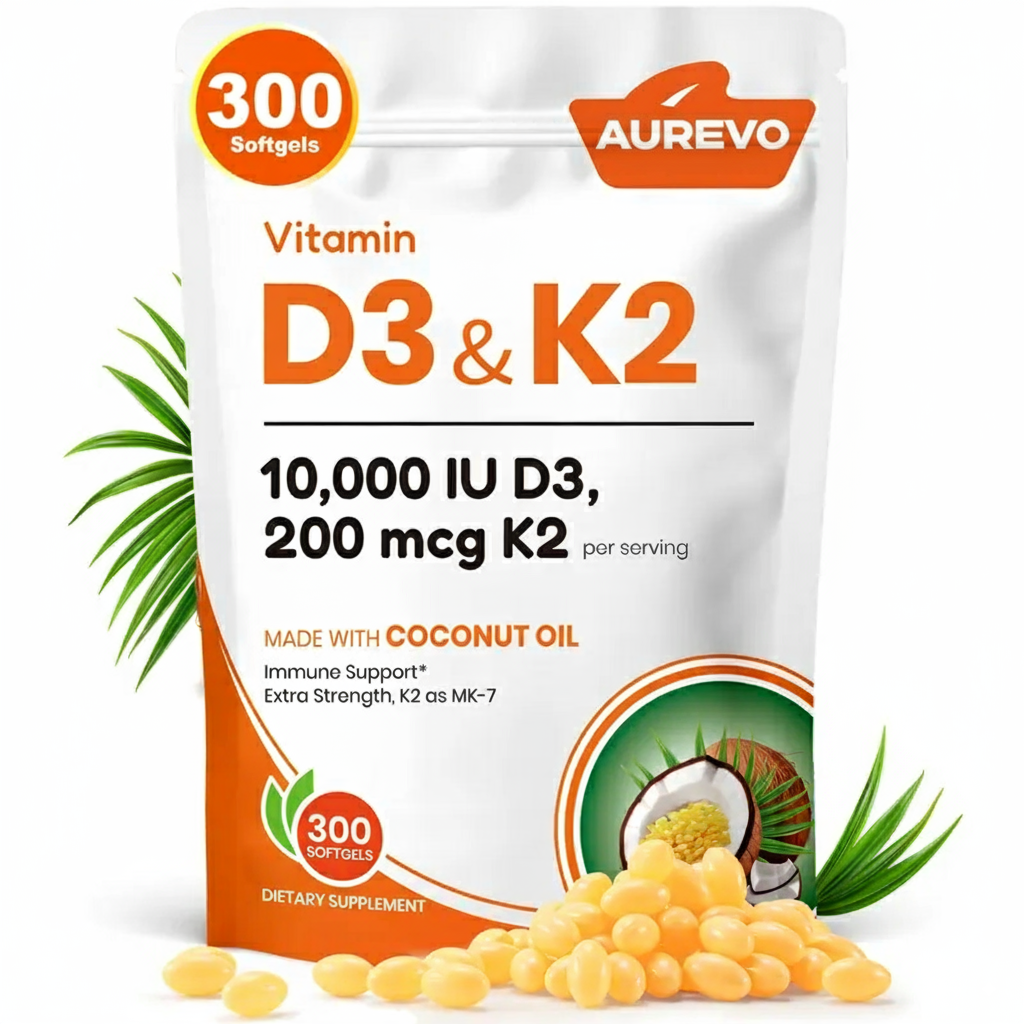 Vitamin D3 K2 10000 IU Softgels (1 year supply)